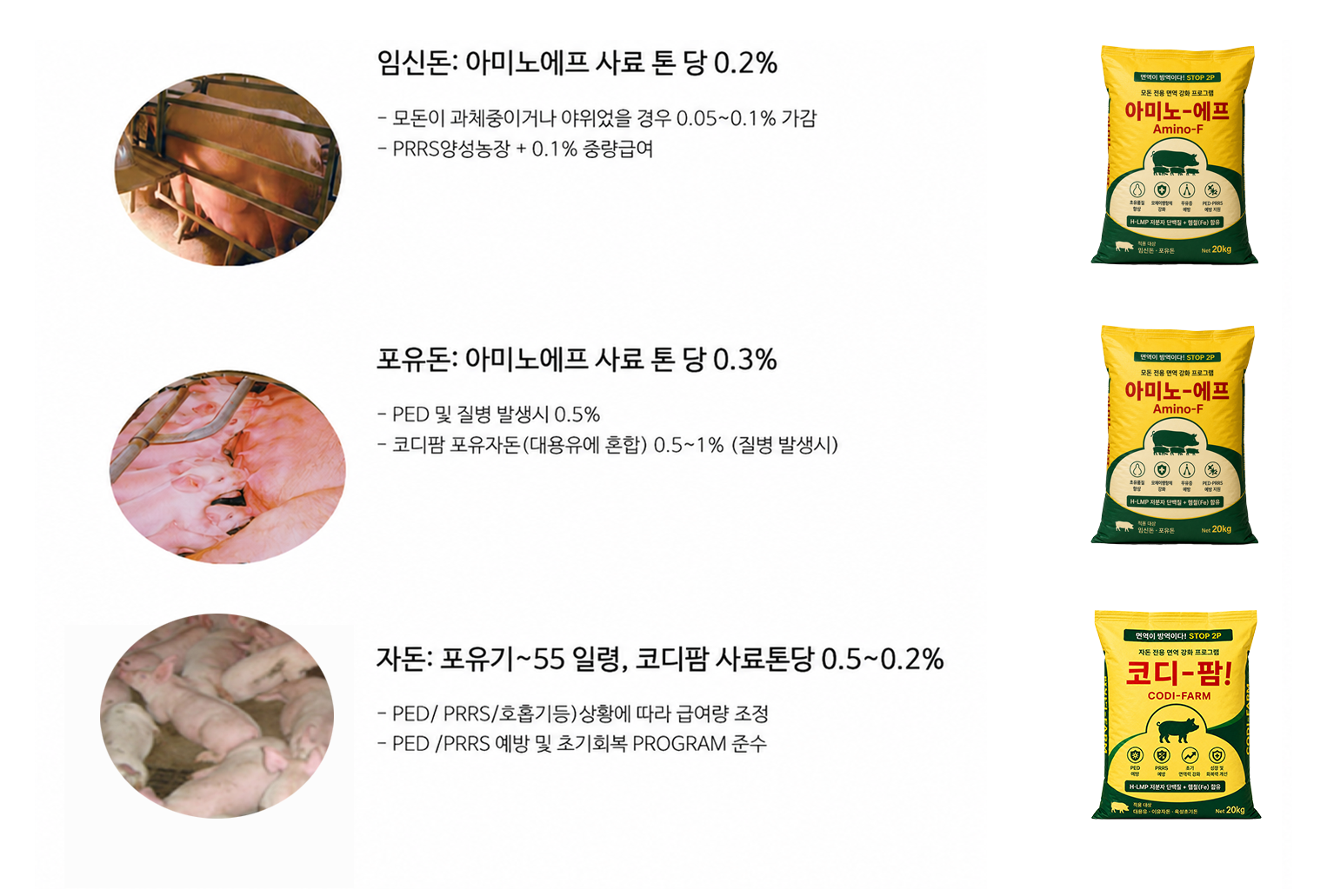 아미노에프 코디팜 제품 및 프로그램 설명